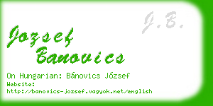jozsef banovics business card